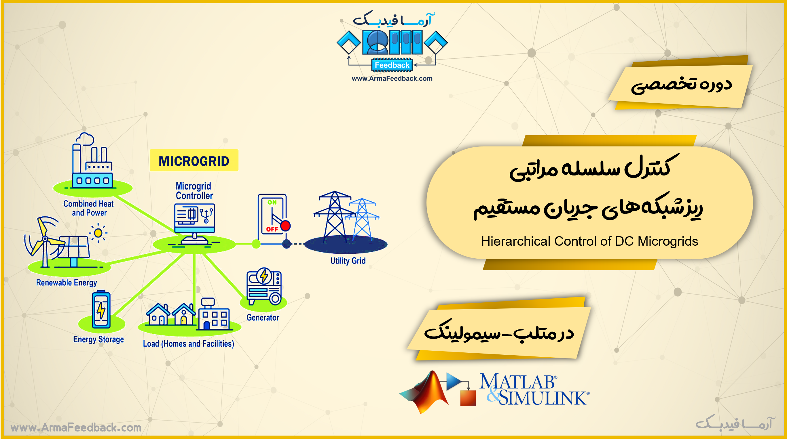 کنترل سلسله مراتبی ریزشبکه‌های جریان مستقیم در متلب-سیمولینک